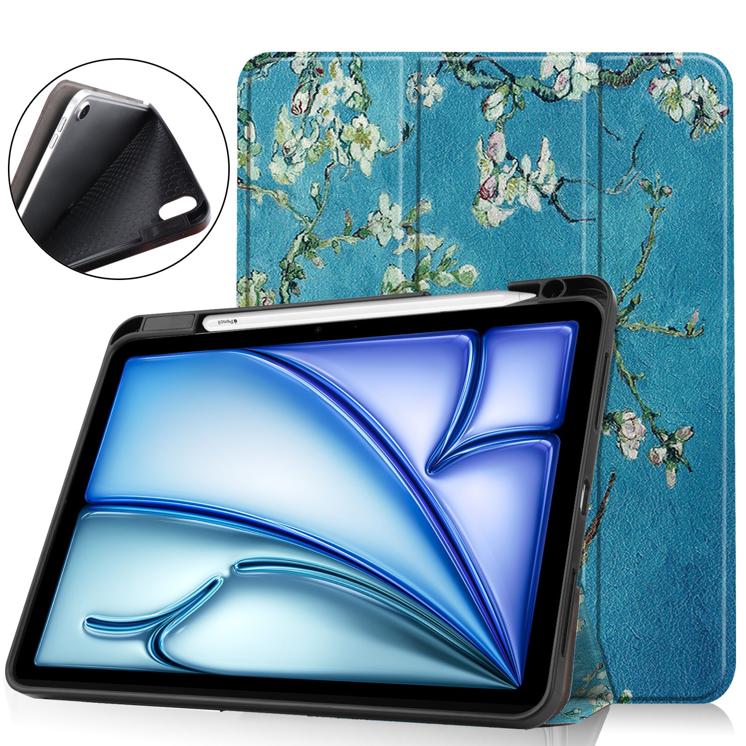 For iPad Air 11 (2024) Case Pattern Printing Protective Cover with Pen Slot and Tri-fold Stand For iPad Air 11 (2024) Case Pattern Printing Protective Cover with Pen Slot and Tri-fold Stand